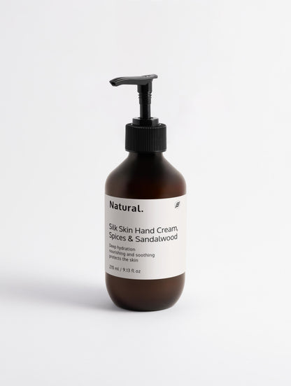 Natural. Crème pour les mains Silk Skin, Épices & Bois de santal