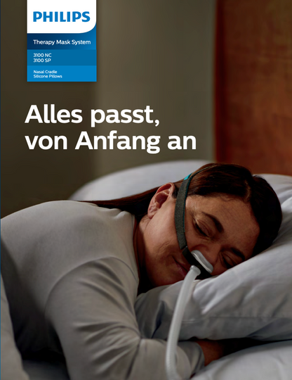 Philips Nasenmaske TM3100 NC Nasenmaske, CPAP Schlaftherapie Maske gegen Schlafapone